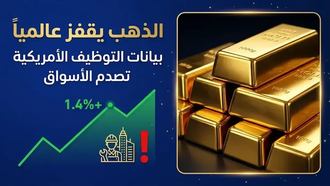 قفزة مفاجئة في أسعار الذهب عالمياً بعد صدور بيانات التوظيف الأمريكية المرتقبة